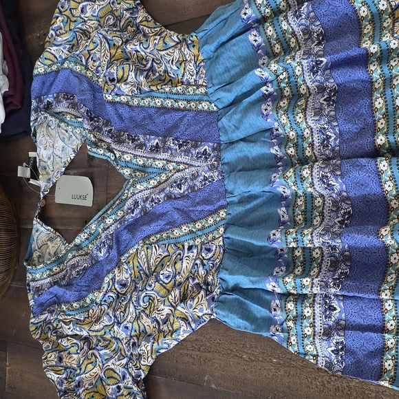 WESTERN/ GYPSY PAISLEY MAXI DRESS - Picture 9 of 12